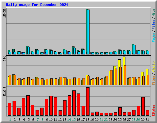 Daily usage for December 2024