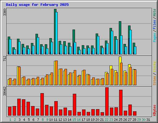 Daily usage for February 2025